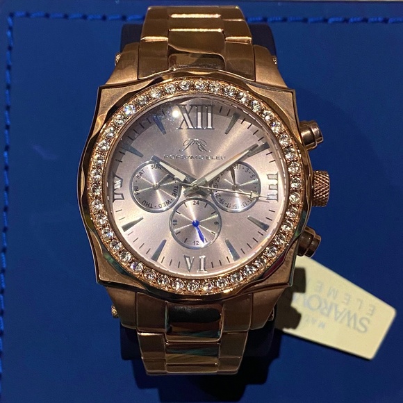 Porsamo Bleu Milan Crystal Luxury Stainless Steel Watch, Swarovski® Rose main image 5